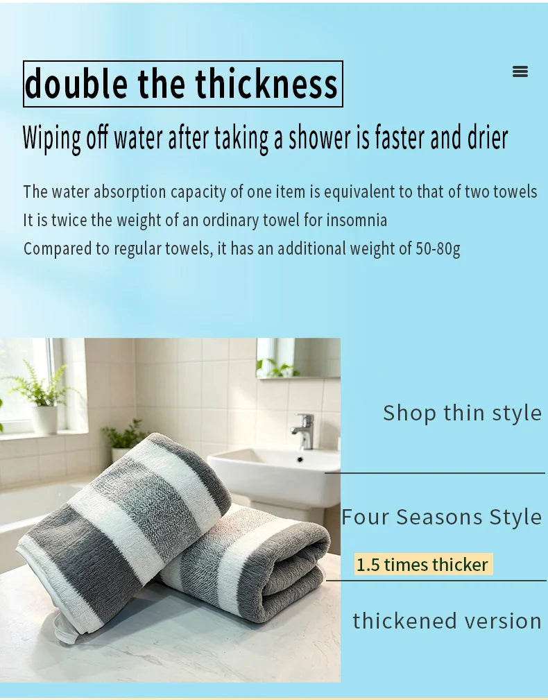 Conjunto de 2 Toalhas com Alta Absorção de Água, Secagem Rápida, Sem Fios Soltos e Durabilidade - Muito Adequadas para Casa, Praia e Rosto
