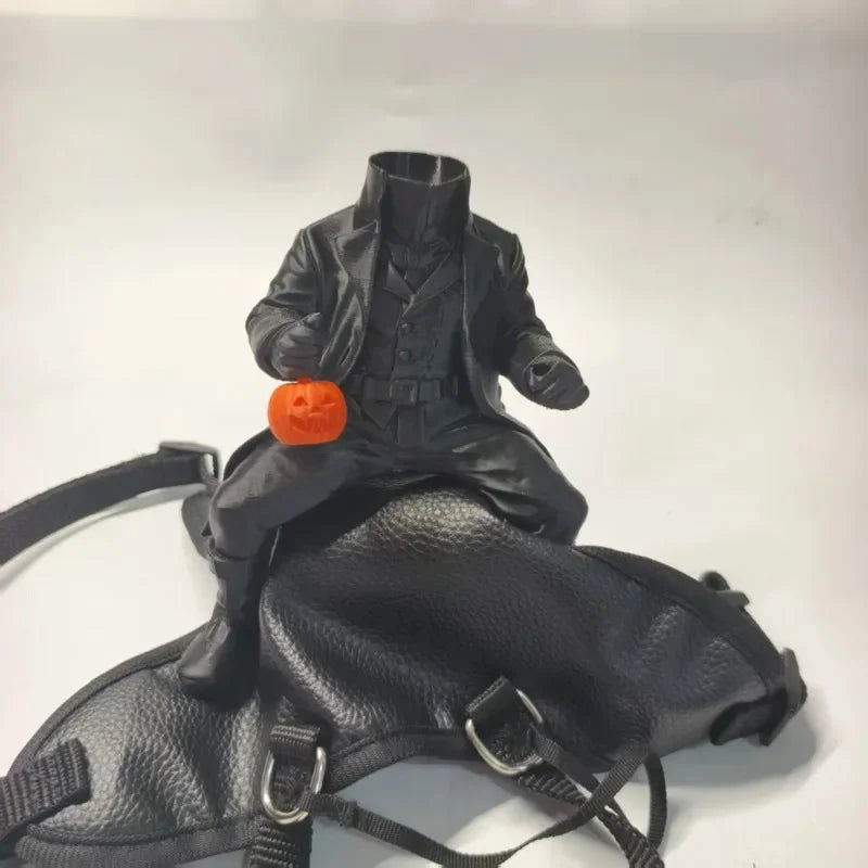 Fantasia de Halloween Cavaleiro Sem Cabeça para Animais de Estimação, Roupa para Gatos e Cães Pequenos, Capa de Boneca de Abóbora, Roupas de Cosplay para Festas, Decoração de Feriados