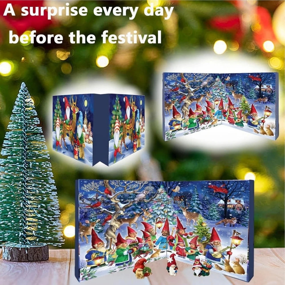 Calendário do Advento de Contagem Regressiva para o Natal de 24 Dias, Conjunto de 24 Peças de Ornamentos em Resina, Decorações de Mesa de Natal para Festas de Fim de Ano