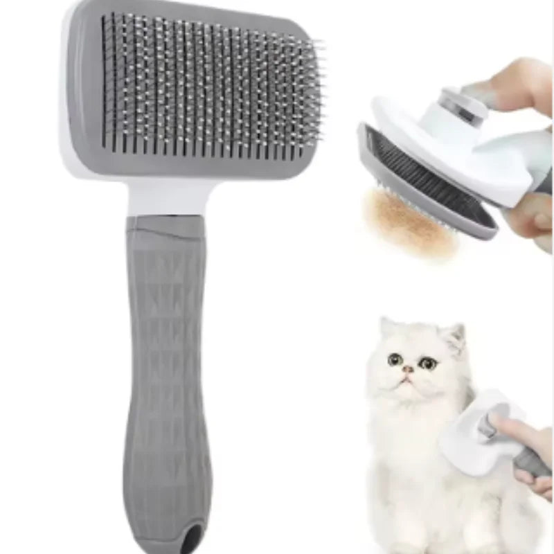 Escova para Cães e Gatos, Escova de Limpeza Automática para Remover Pelos de Animais, Ferramentas de Higiene para Cães e Gatos, Escova Desembaraçadora para Animais de Estimação, Acessórios para Cães