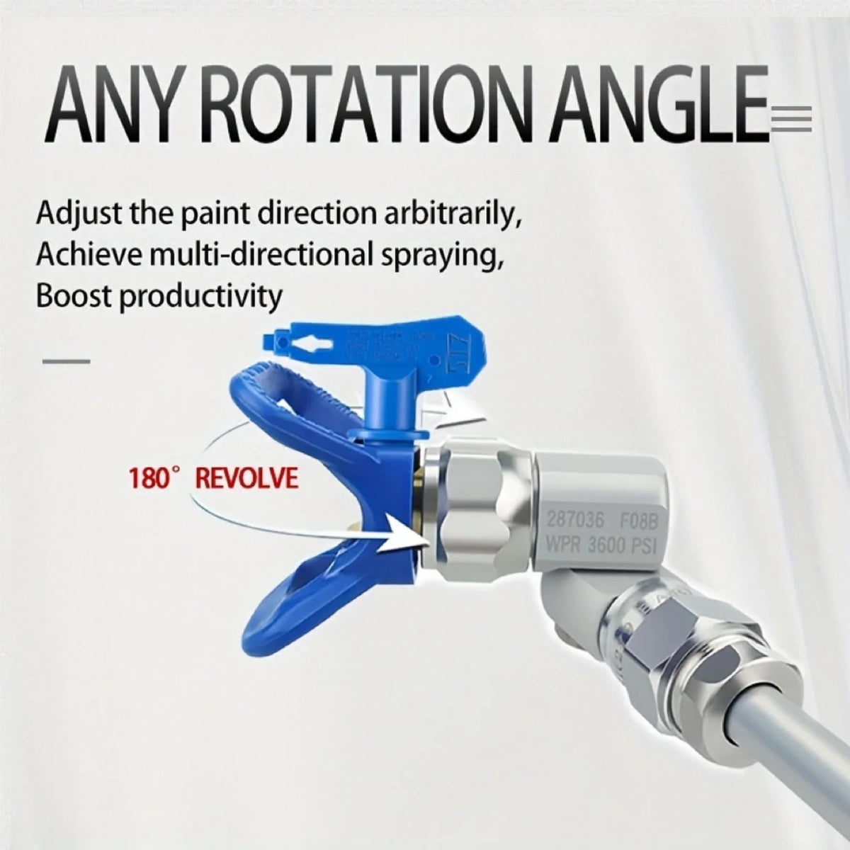 1 peça pistola de pintura mal ventilada adaptador universal de rotação de 180 graus, compatível com 287036   Rosca de 7/8 de polegada, direção de giro fácil