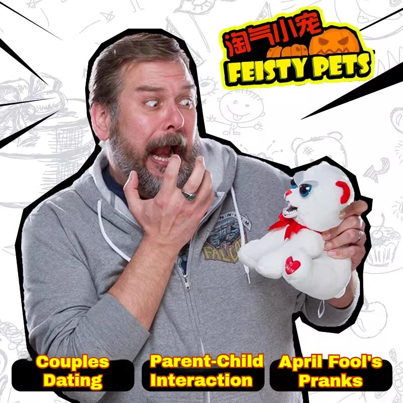 Boneco de Animal de Tamanho Médio Feisty Pets, Panda com Rosto Intercambiável, Brinquedo Interativo para Crianças