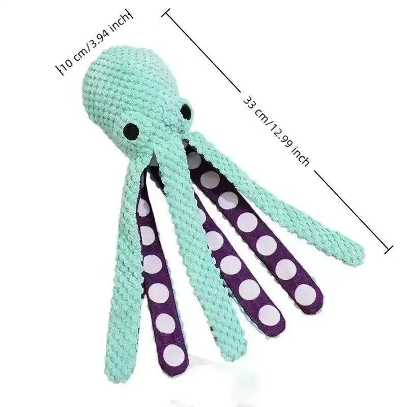 Brinquedo de Pelúcia Interativo para Cães, Polvo com Som e Tentáculos Crocantes, Brinquedo de Mastigar em Formato de Abacaxi com Apito e Som de Crocante, para Cães Pequenos e Médios