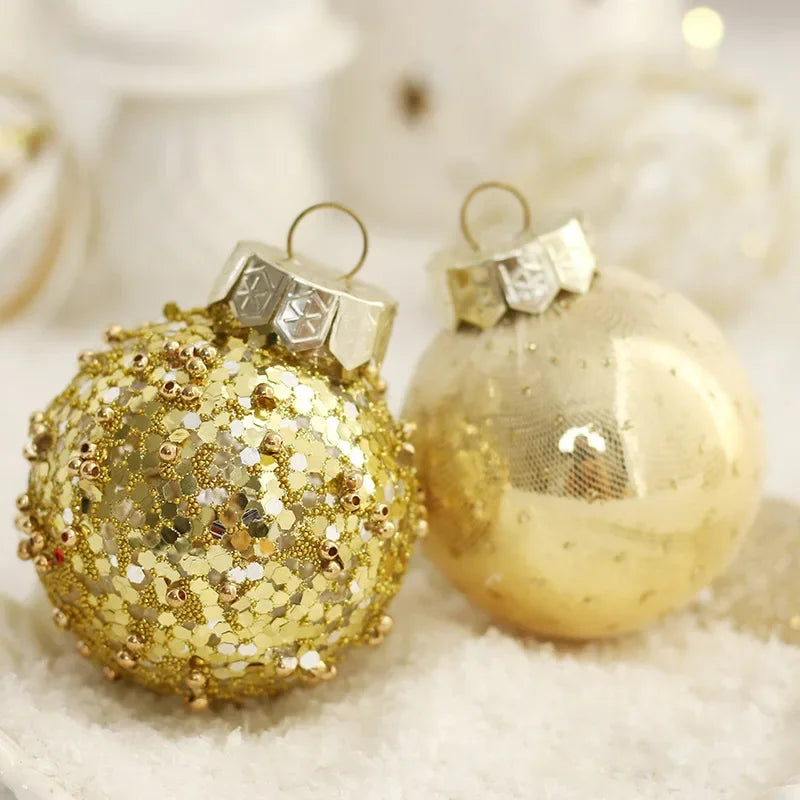 25 pçs 6cm bolas de natal bola grande árvore de natal pingente ornamentos para decoração de festa 2025 ano novo navidad presentes acessório ljiao