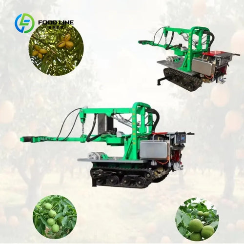 Máquina Colheitadeira e Vibradora de Árvores Frutíferas Personalizada com Alta Eficiência e Esteiras Duráveis para Cítricos, Azeitonas e Amêndoas