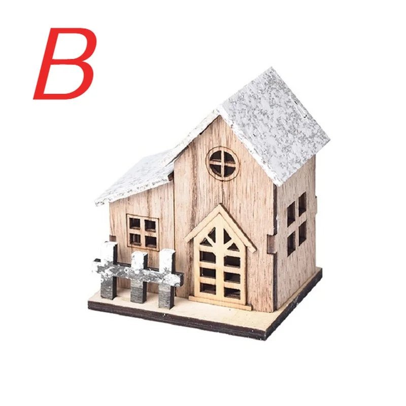 Natal led luz casa de madeira cabine luminosa feliz natal decorações para casa diy enfeites de árvore de natal crianças presentes ano novo