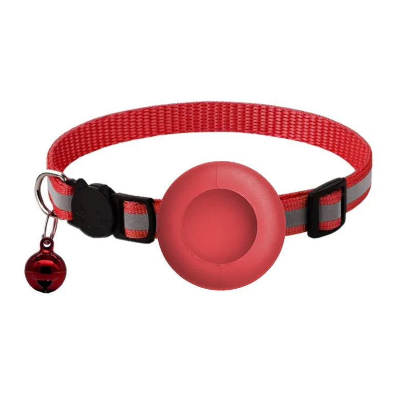 Coleira para Gato Airtag, Fivela de Segurança Refletiva com Sino, Coleira GPS Ajustável Anti-Perda para Gatinhos e Filhotes