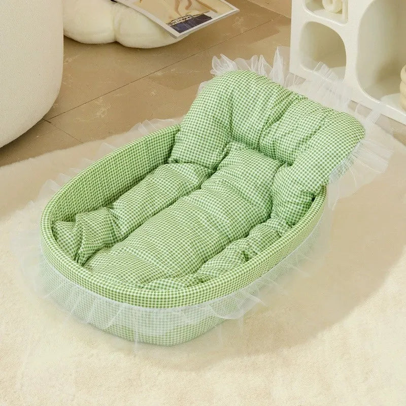 Cama para Gatos Cor Macaron, Casinha para Cães Pequenos, Removível, Lavável, Universal para Quatro Estações, Macia e Quente