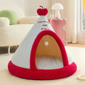 Tenda para animais de estimação, para gatos e cães, portátil, removível e lavável, casinha para cães, para uso em ambientes fechados, com almofada e cama para gatos com painel preto.