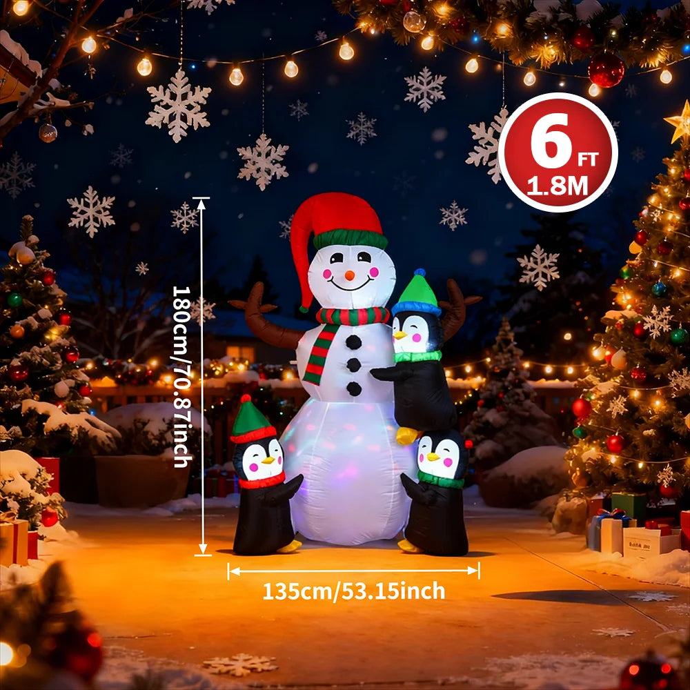 Decorações infláveis de natal-ramo boneco de neve, papai noel, homem de gengibre, saco de presente boneco de neve luz led decorações de gramado