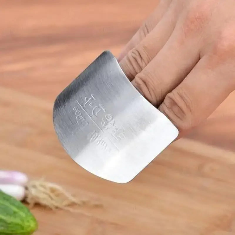 1 pçs ferramenta de cozinha de aço inoxidável mão dedo protetor faca corte fatia guarda segura