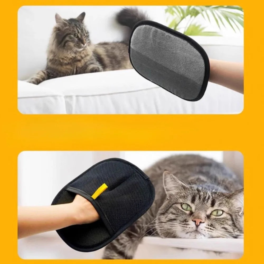 Pet Grooming Luvas Removedor de pêlos Escova Gatinho Luva de limpeza Removedor de pêlos de cães e gatos do sofá Tapete Roupas Suprimentos para animais de estimação ﻿ ﻿