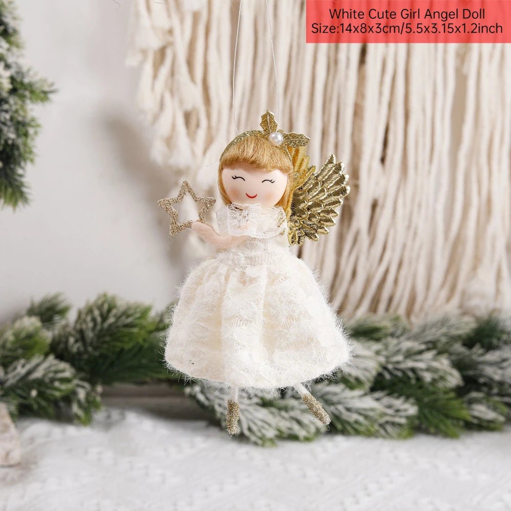 Ano novo 2024 natal anjo bonecas árvore de natal pingente ornamentos navidad 2022 decoração de natal para casa presentes natal noel deco
