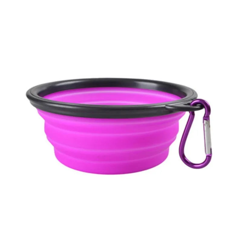 Tigela de comida para animais de estimação portátil durável tpr tigela de comida para cães e gatos tigela dobrável de silicone portátil viagem ao ar livre tigela de comida de água