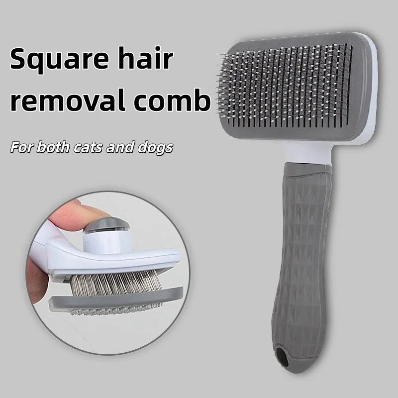 Escova Removedora de Pelos de Animais Autolimpante para Cães e Gatos, Pente de Tosa Eficiente para Desembaraçar Pelos Soltos para Cuidados Diários de Pets