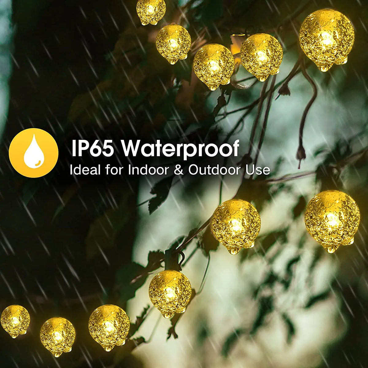 Impermeável Solar String Lights, 200 LED, Crystal Globe, Festão, Fada Luz, Jardim, Natal, Decoração ao ar livre