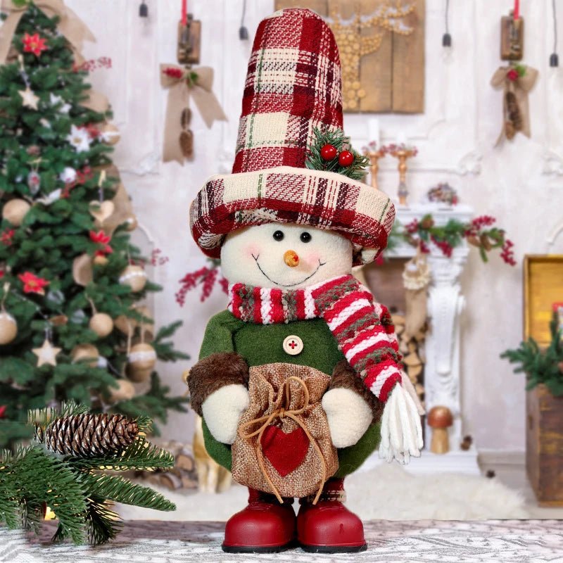 Decorações de Natal - Figuras em miniatura estilo nórdico - Enfeites de Natal - Bonecos de neve e velhinhos decorativos