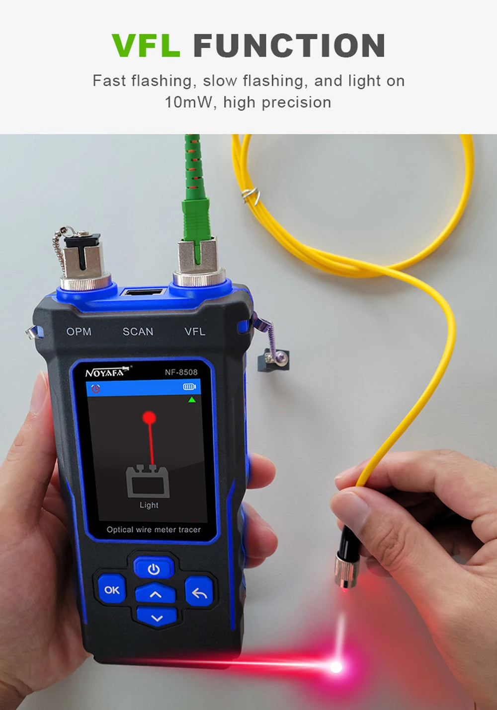 Noyafa-Network Cable Tester, Ethernet Cable Tracker, OPM VFL PoE Checker, Medir Comprimento, Wiremap, Ferramentas de Rede, NF-8508