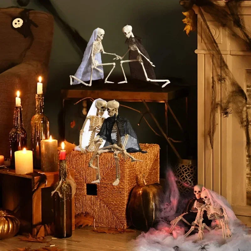 1PC Modelo de Esqueleto Humano Articulado Decoração de Halloween Fantasma Pendurável Casa Assombrada Ornamento de Casa Artigos de Decoração DIY para Festa Assustadora ﻿