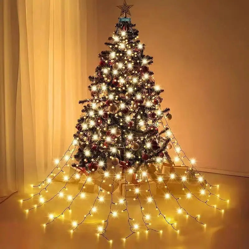 Luzes led para árvore de natal, corda à prova d'água para jardim, pátio, decoração de telhado, festa de feriado, decoração de festival