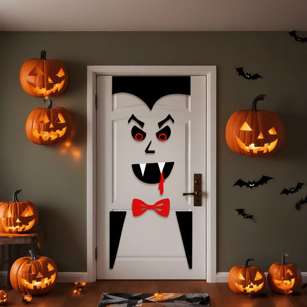 Decorações de Halloween, Adesivos para Portas de Quarto, Decoração de Janela, Mão de Esqueleto, Abóbora, Adesivos DIY para Janela, Fantasma, Diabo, Chapéu de Bruxa