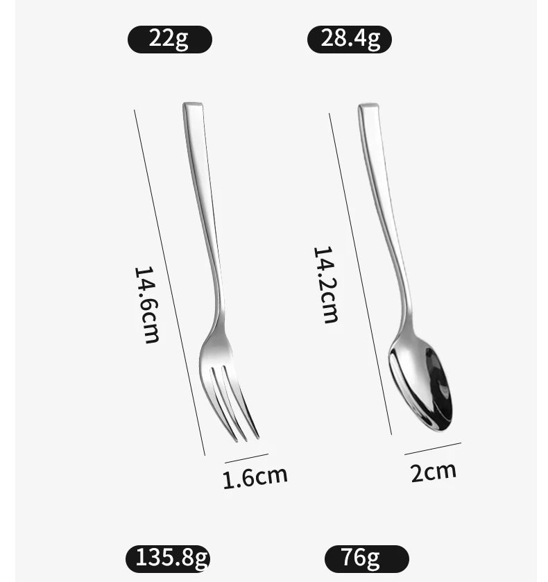 Conjunto de talheres inclinados de aço inoxidável, conjunto portátil de talheres para viagem, colher, garfo, faca, conjunto de utensílios reutilizáveis para acampamento ao ar livre