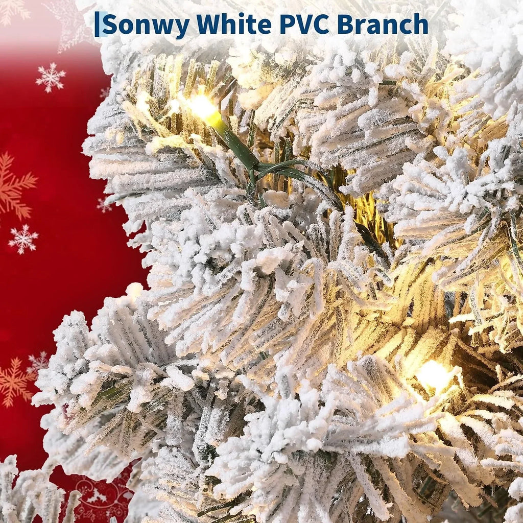 Árvore de Natal artificial com iluminação pré-instalada, em formato de cedro, com base estável, para decoração de interiores