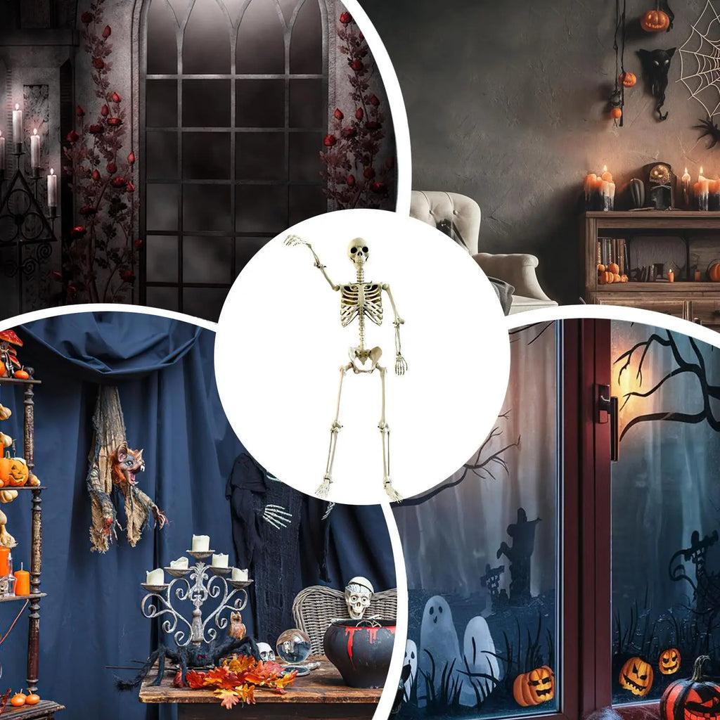 1 peça de esqueleto em forma humana para o Halloween, adereços decorativos para casa assombrada, quarto, varanda, decoração de festa, suprimentos para DIY.