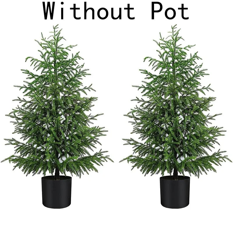 Árvore de Natal Artificial de Pinheiro Norfolk de 60CM, Planta Falsa Impermeável para Jardim, Quintal, Varanda, Decoração de Férias de Inverno