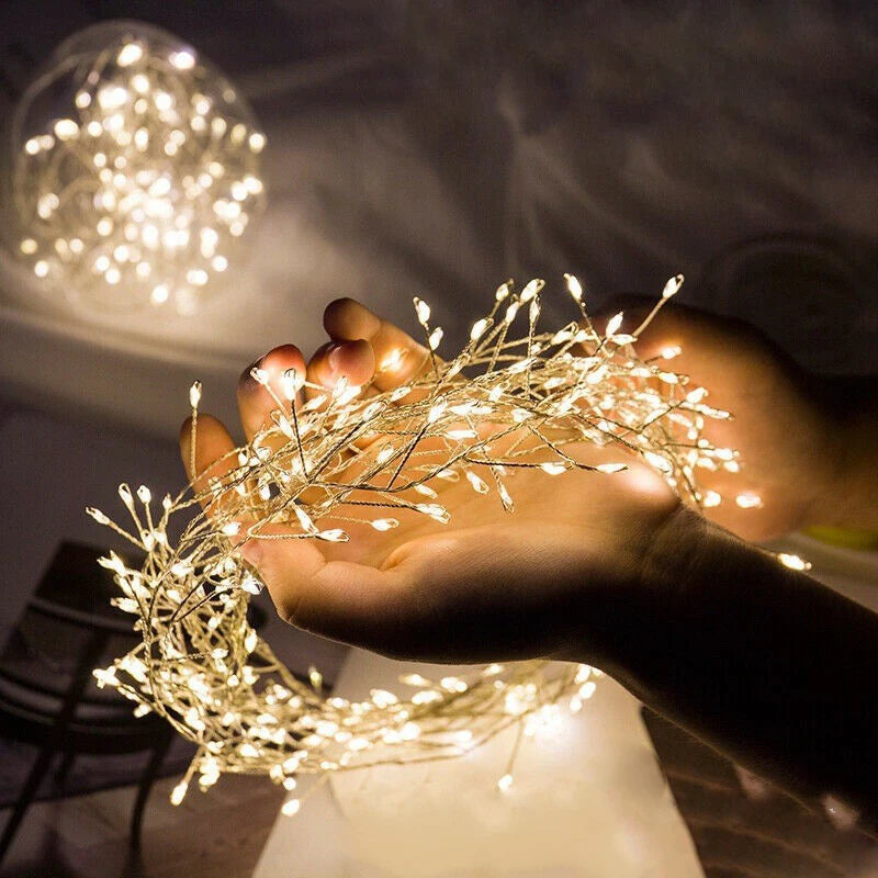Luzes de Natal LED em Cordão, Luzes para Árvore de Natal, Guirlanda de Luzes de Natal, Alimentadas por USB, Decoração para Casa, Varanda, Festa, Casamento