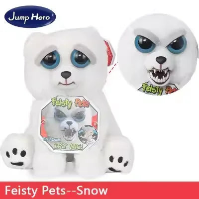 Boneco de Animal de Tamanho Médio Feisty Pets, Panda com Rosto Intercambiável, Brinquedo Interativo para Crianças Kasa & Pet