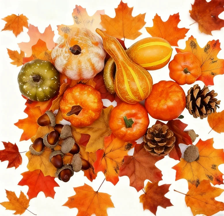 Decoração de Outono para Casa, Decoração Reutilizável para Feriados, Folhas de Outono, Acentos Decorativos para Ação de Graças e Halloween