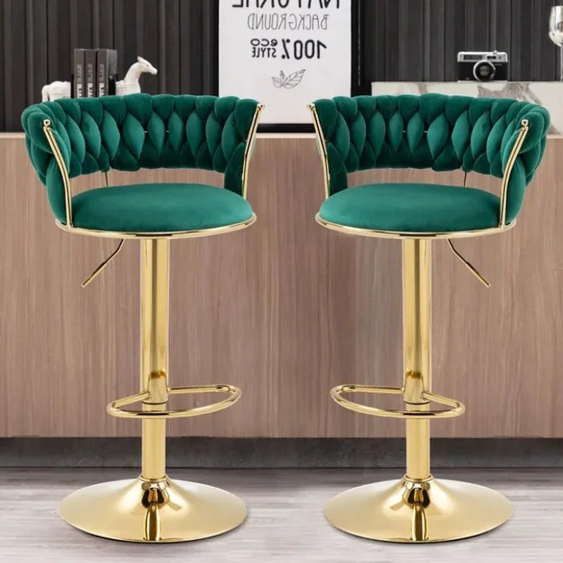 Bancos de bar modernos com pernas douradas, altura ajustável, banco de bar minimalista italiano, designer ergonômico, mama sandalyesi, móveis de cozinha