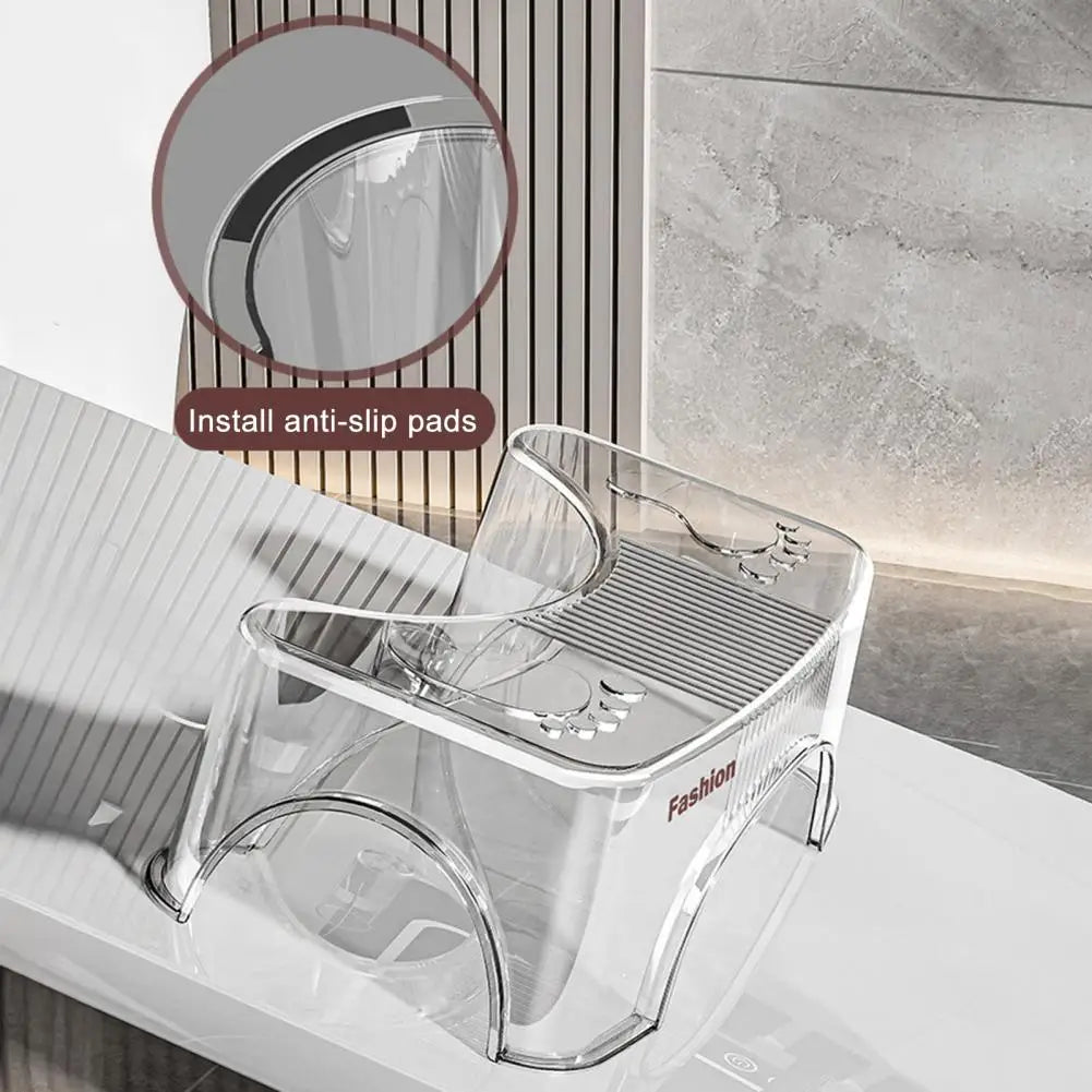 Banqueta de pé para banheiro, gravidez, banco de segurança para banheiro com design antiderrapante, base ampliada, acessórios de banheiro