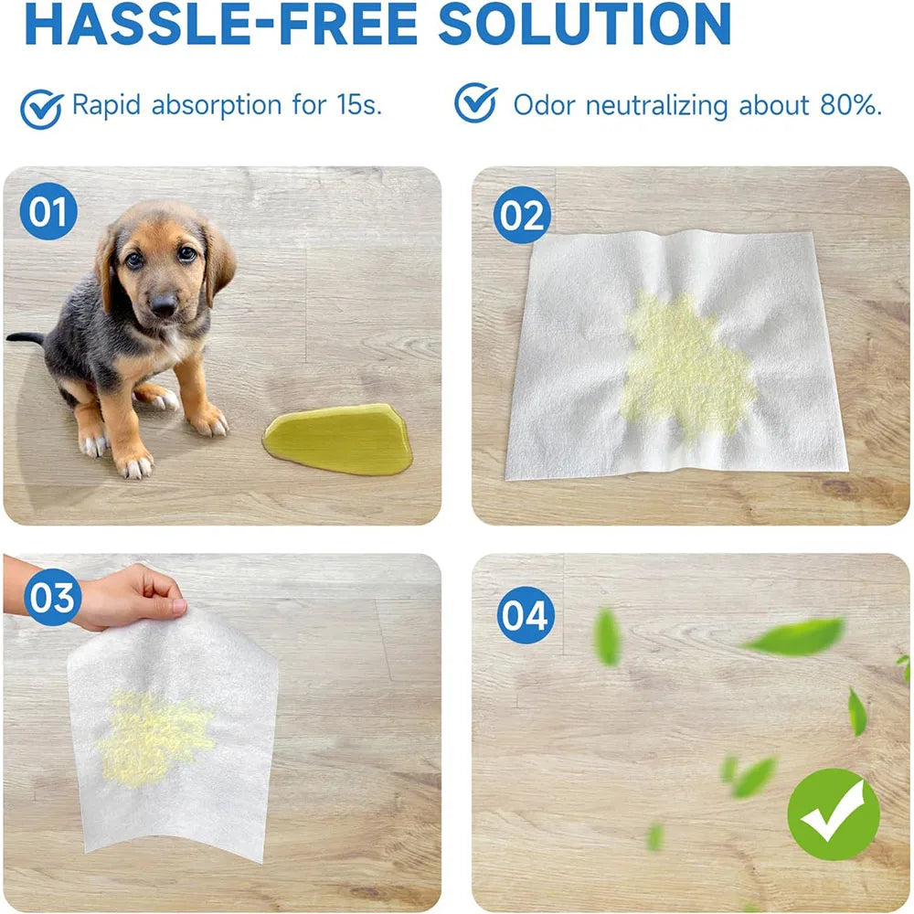 100 pçs/saco papel absorvente de urina do cão pet papel absorvente fralda almofada de urina secagem rápida limpar urina papel absorvente suprimentos para animais de estimação