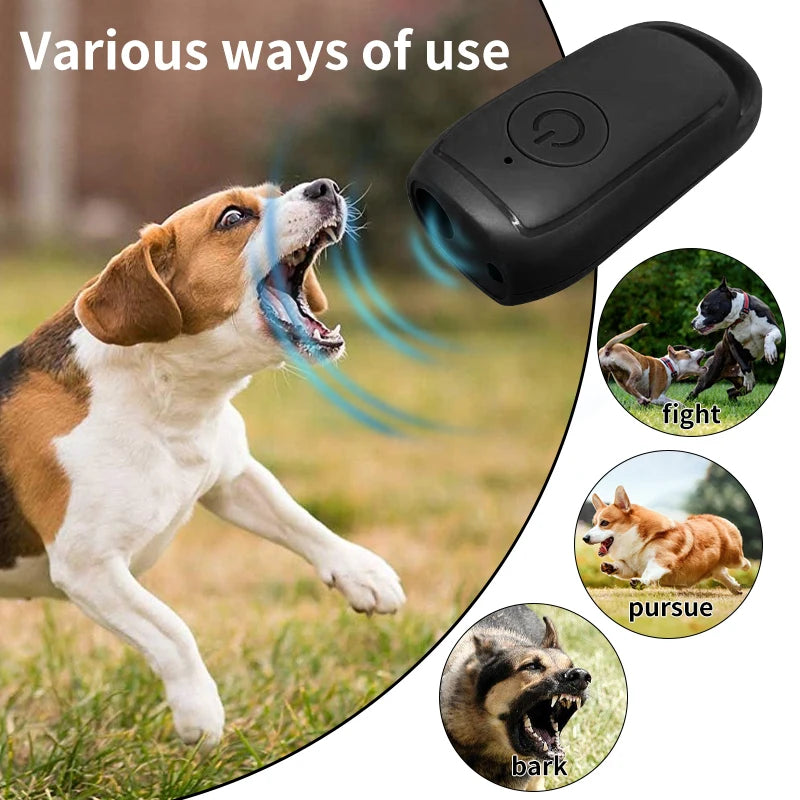 Repelente Ultrassônico Portátil para Cães 180mAh Recarregável 23 40KHZ Ferramenta de Repelência de Longa Distância para Uso Externo com Lanterna