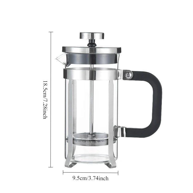 Cafeteira francesa de aço inoxidável, prensa de café isolada com sistema de 4 filtros, cafeteira manual para chá, camping e viagens Kasa & Pet