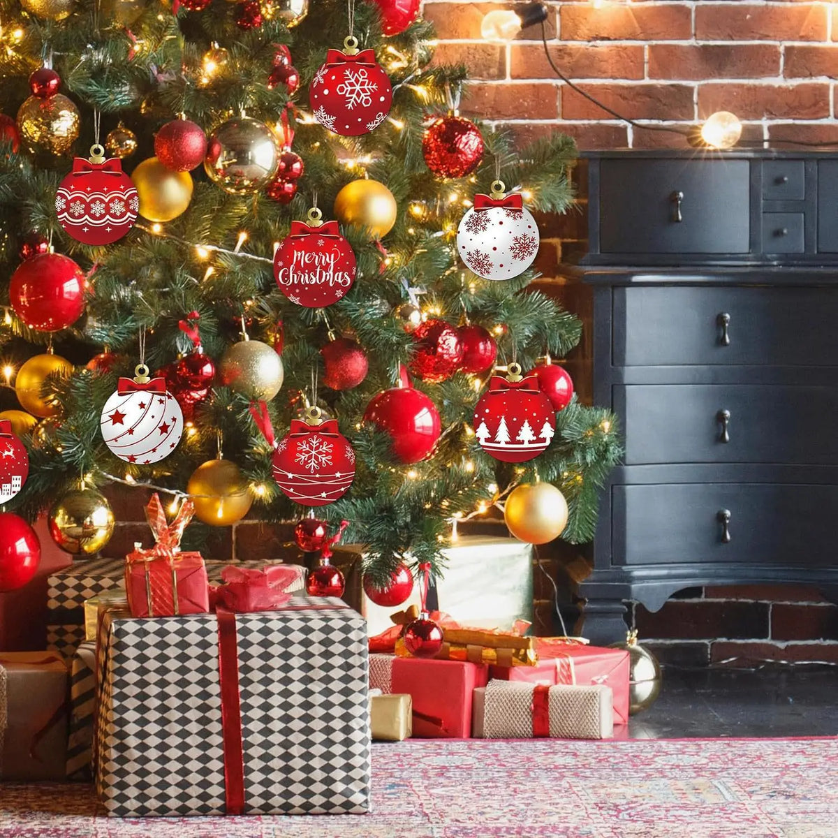 Novas bolas decorativas de madeira de natal decorações penduradas bolas de natal diy decorações de árvore de natal fontes de festa em casa