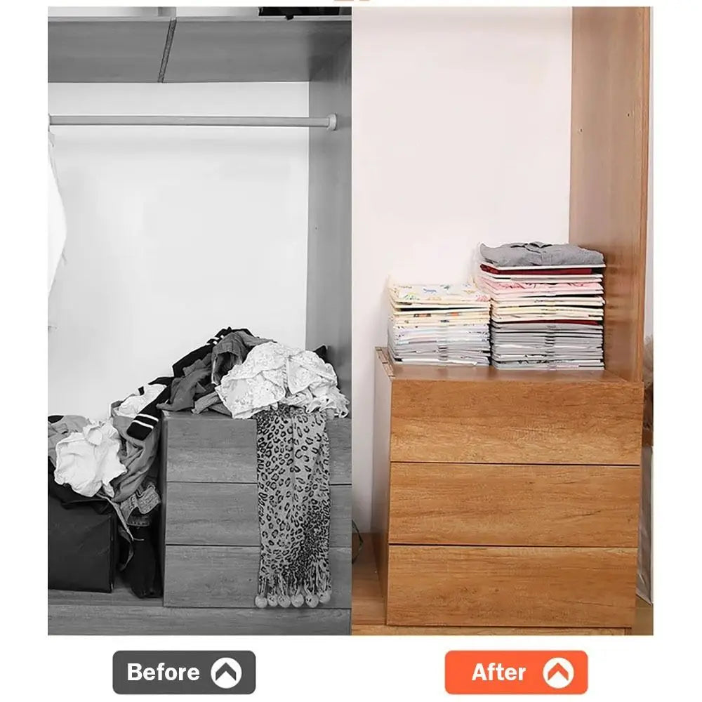 Divisores de camisa plástica empilhável Organizador de roupas brancas simples Placa dobrável preguiçosa Armário de armazenamento de roupeiro
