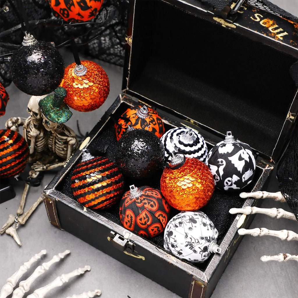 Shatterproof Decorativo Pendurado Bola Ornamentos Set para Árvore, Decorações de Halloween, Indoor, 16ct, 2 polegadas