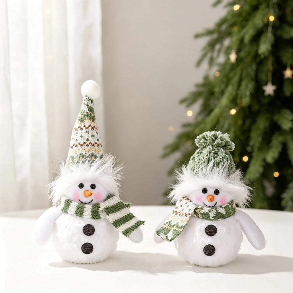 Boneco de neve de pelúcia com luzes de Natal, decoração de mesa de Natal, para uso interno, artigos para festas de Natal, presente.