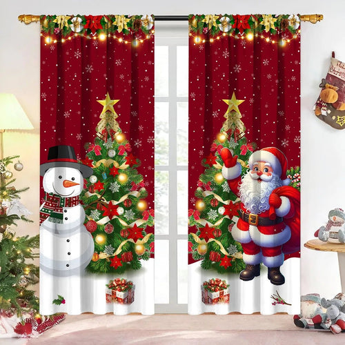1/2 peças de cortina de Natal, decoração de Feliz Natal para casa, cortina de Natal 2025, enfeites de janela, presente de Natal 2026. - Kasa & Pet