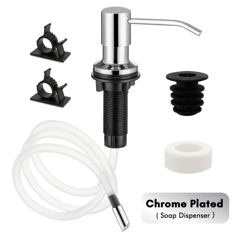 Dispensador De Sabonete Líquido De Aço Inoxidável, Kit De Tubo De Extensão, Bombas De Imprensa De Mão, Banheiro, Loção, Detergente, Pia De Cozinha