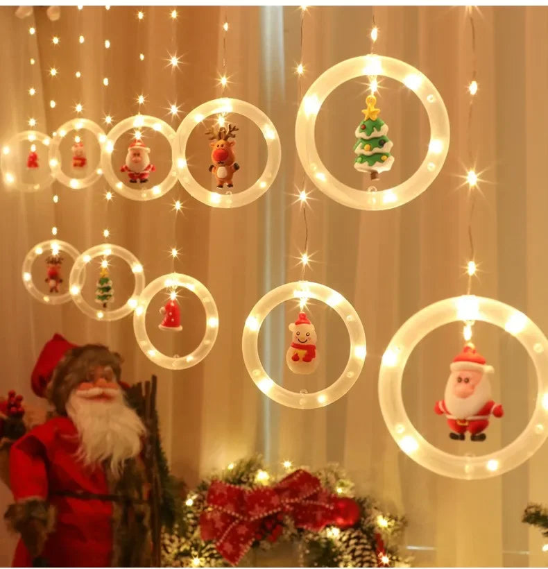 Natal LED Strip Lights para decoração do quarto, lâmpada guirlanda, plugue USB, quarto, sala de estar, janela