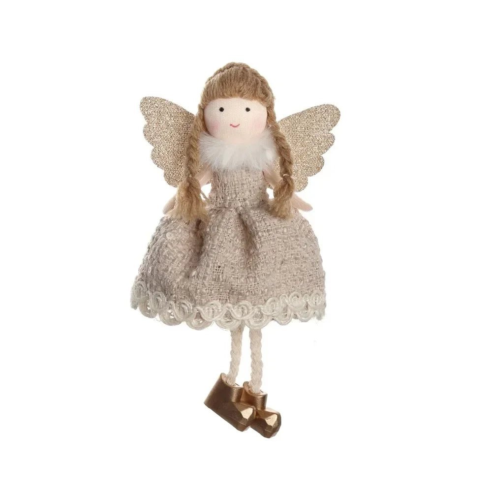 Natal Pendurado Malha Sequin Saia, Anjo Xmas Árvore Pingente Enfeites, Decoração de Casa, Noel, Presentes, 2022