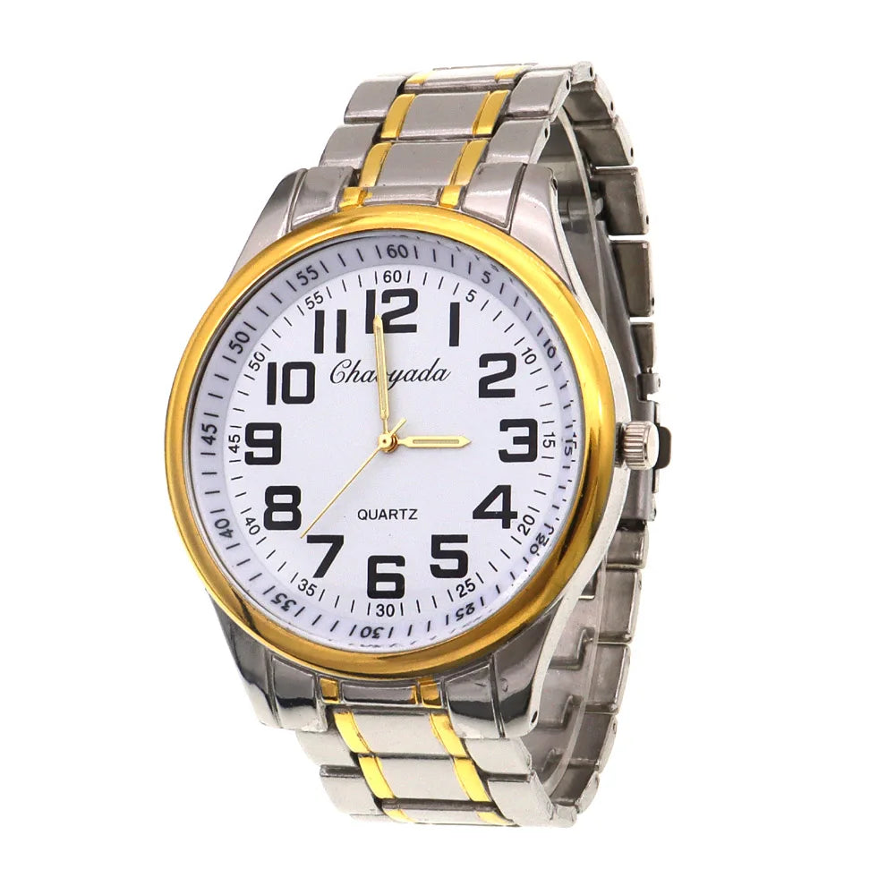 Luxury Watch Business Watches Male Clock Stainless Steel Quartz Men Watch Reloj Hombre Dad Gifts Big Number Wristwatch