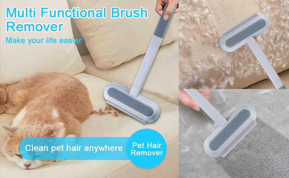 Removedor de Pelos de Animais, Ferramenta Reutilizável Quatro em Um para Remoção de Pelos de Cães e Gatos - Adequado para Sofás, Carpetes e Assentos de Carro