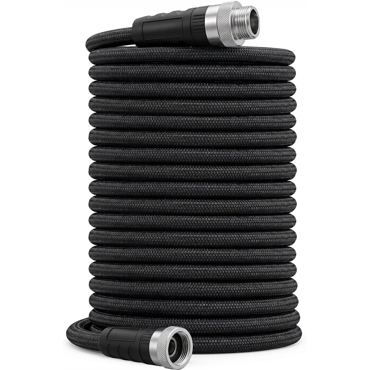 Mangueira de Jardim Não Expansível de 25/50/75/100 Pés, Mangueira de Água Leve com Tubo Interno de TPE, Mangueira Trançada Anti-Torção para Lavagem de Carros, Quintal e Pátio