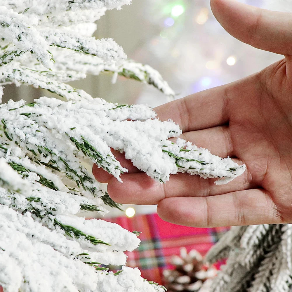 Decorações de Natal DIY, 18 peças de agulhas de pinheiro artificiais, flores de poinsétia com bagas vermelhas para festas de inverno, decoração de guirlandas para festas em casa.