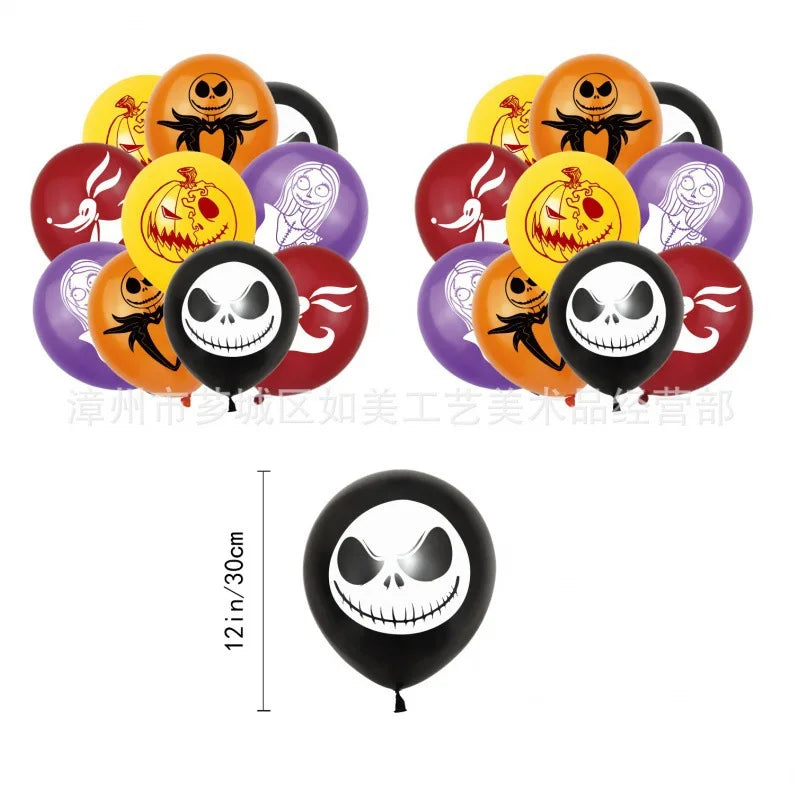 Decorações de Aniversário com Tema de Halloween, Painel de Fundo de O Estranho Mundo de Jack, Balões de Festa, Topos de Bolo